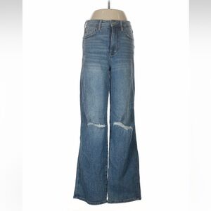 Judy Blue Distressed Wide Leg Blue Jeans Size 9/29